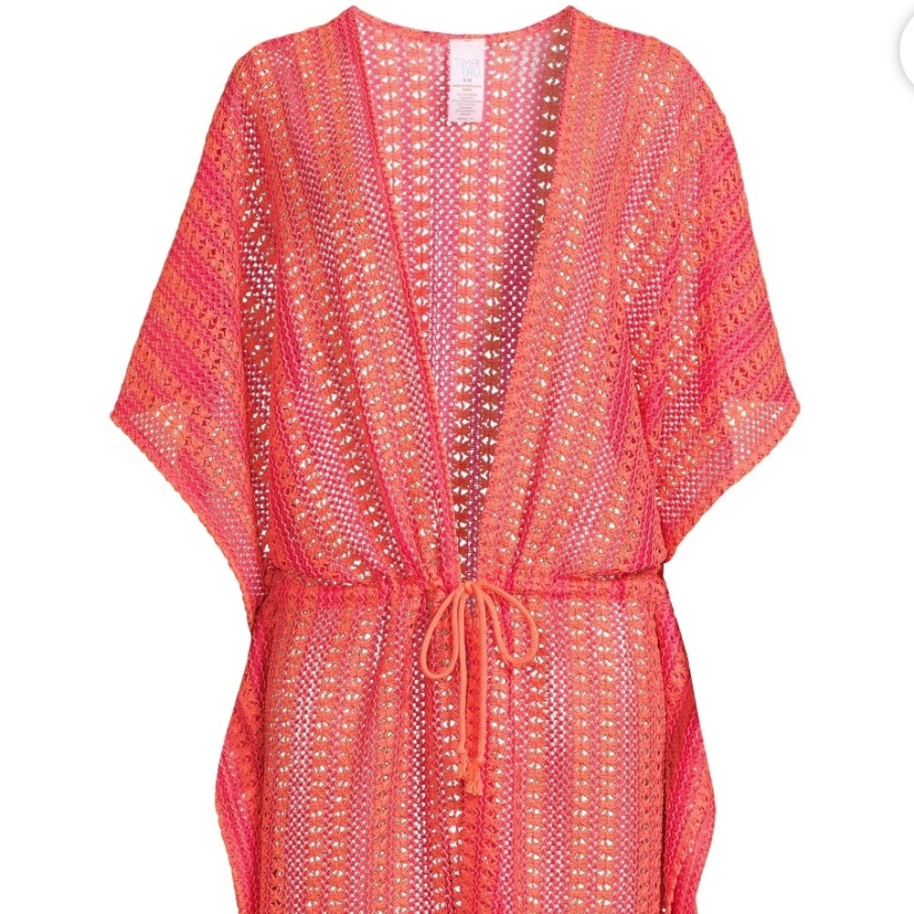 Time and Tru Women’s Tie-Front Crochet Cardigan